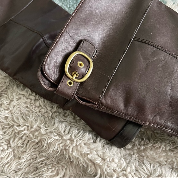 Coach Maely Brown Leather Boots Q1560 - Picture 4 of 6